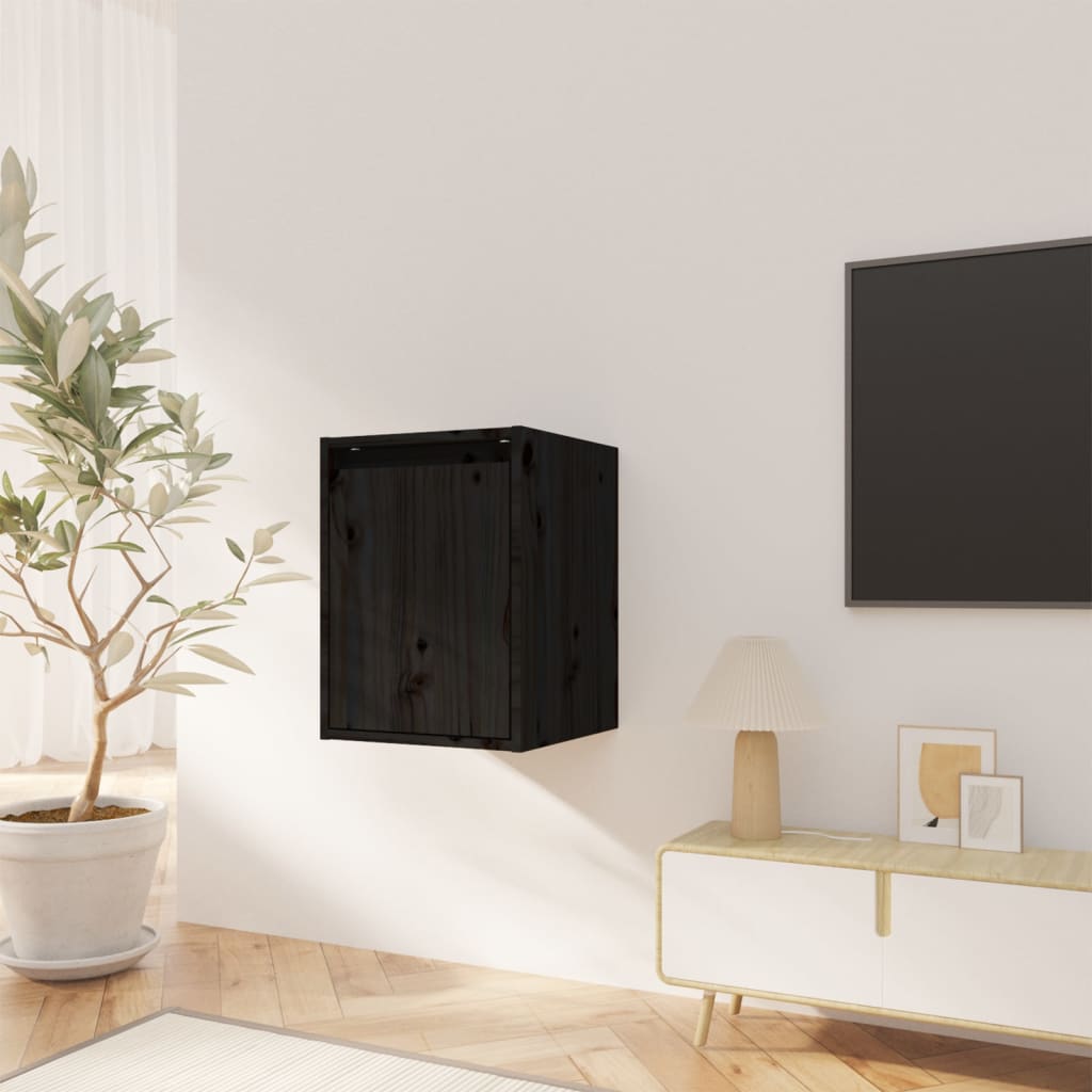 Armoires murales Noir 30x30x40 cm Bois de pin massif - XIOS