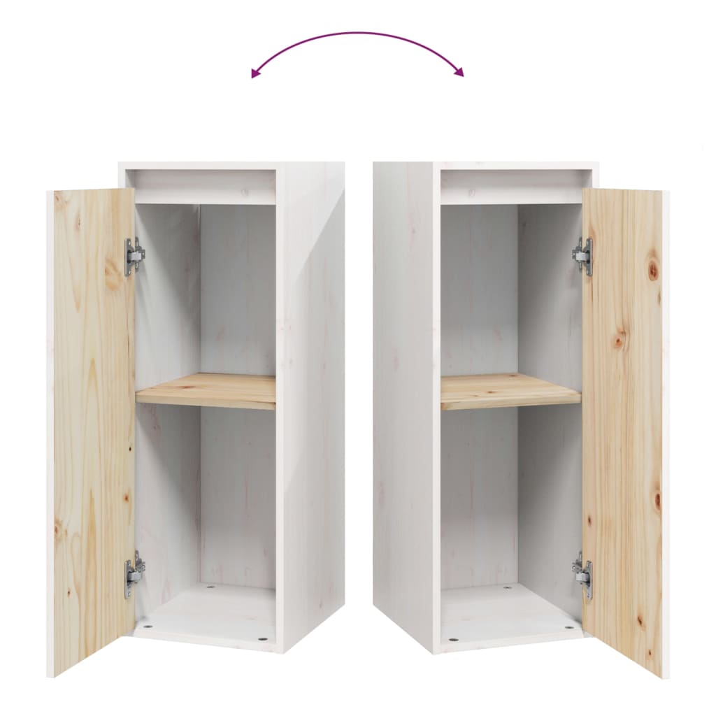 Armoire murale Blanc 30x30x80 cm Bois de pin massif - XIOS