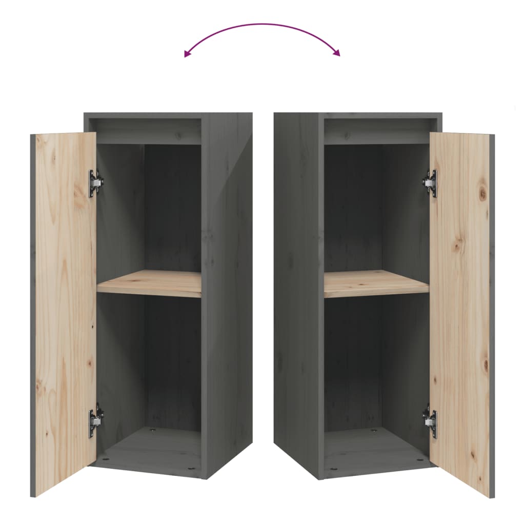 Armoires murales 2 pcs Gris 30x30x80 cm Bois de pin massif - XIOS