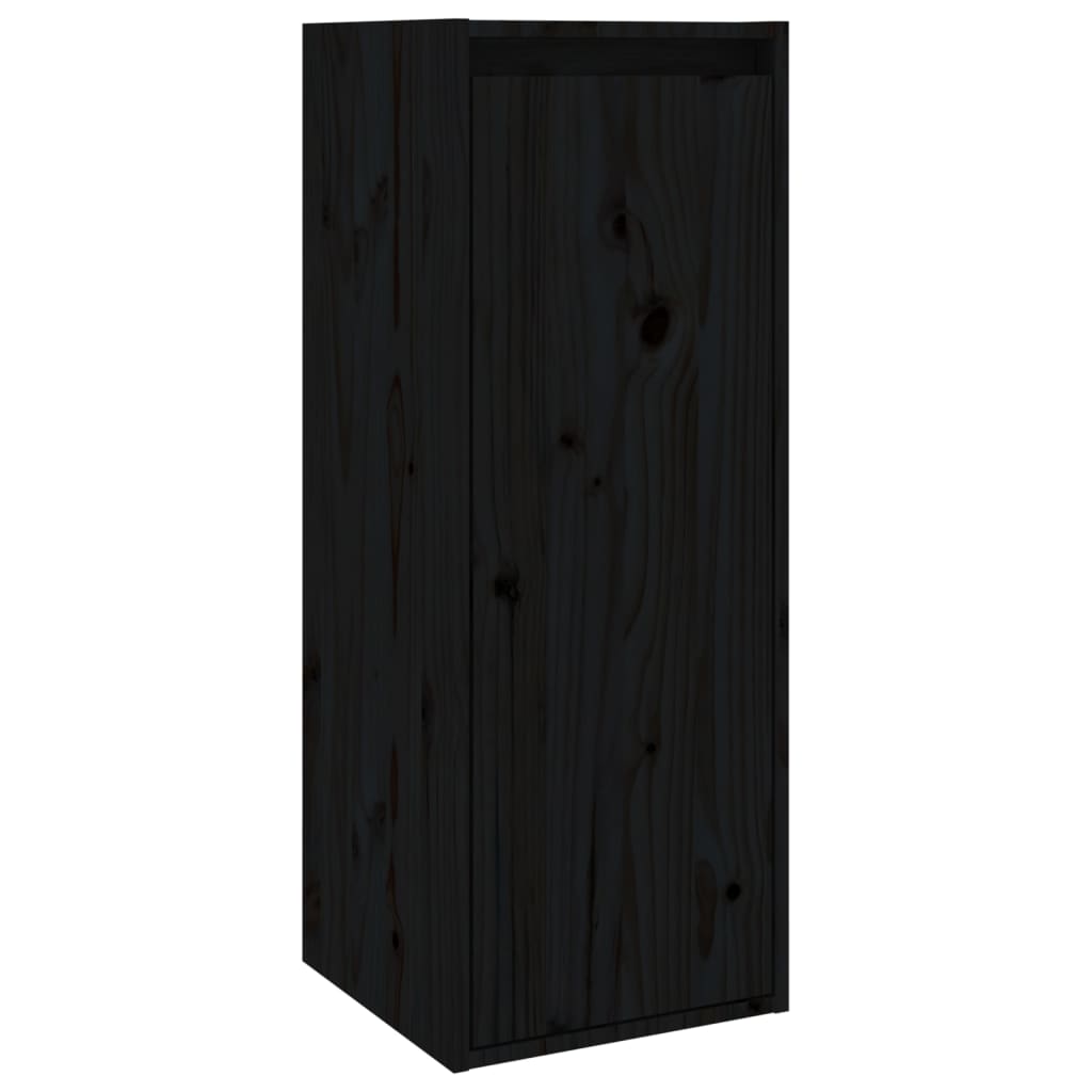 Armoire murale Noir 30x30x80 cm Bois de pin massif Étagères murales & corniches vidaXL