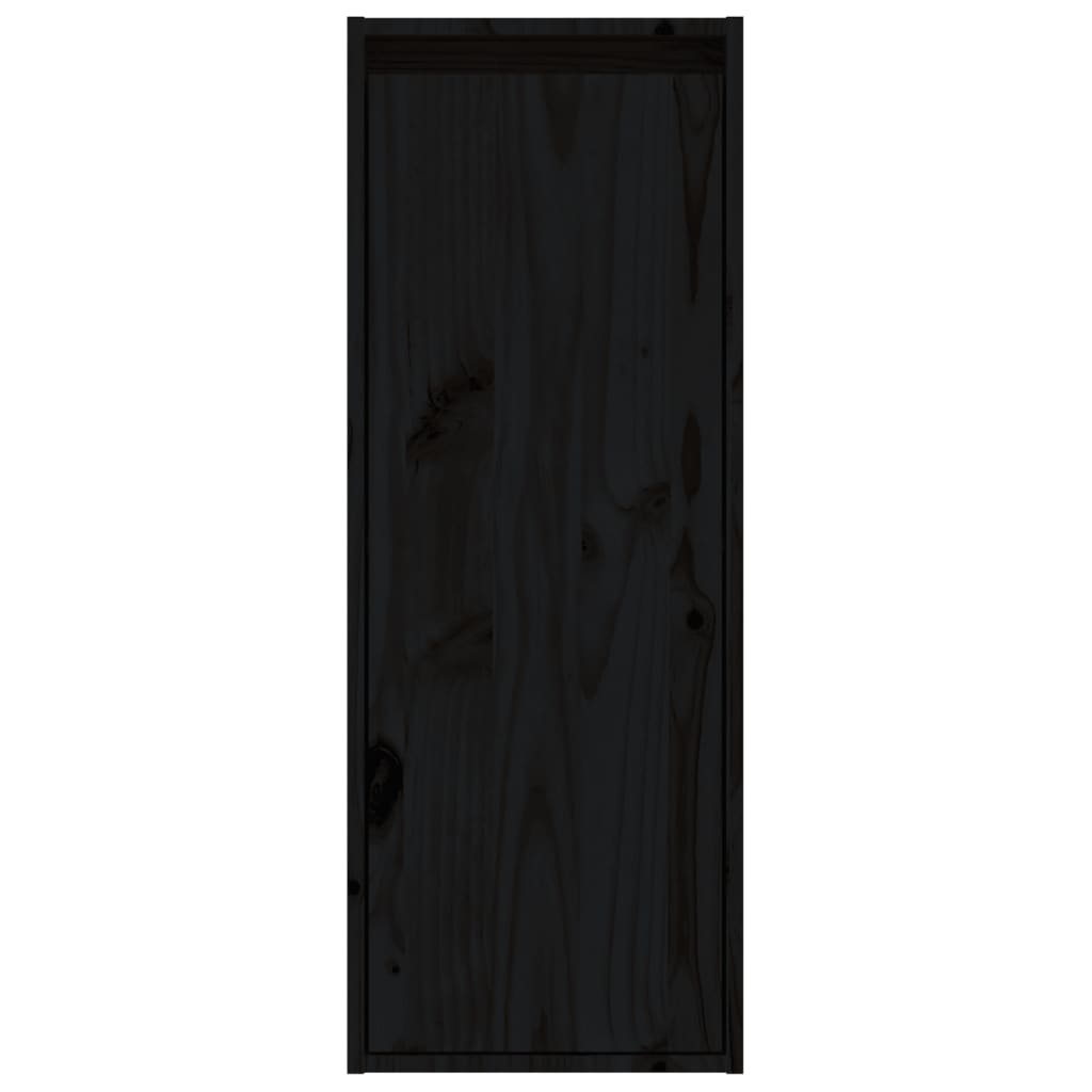 Armoire murale Noir 30x30x80 cm Bois de pin massif Étagères murales & corniches vidaXL