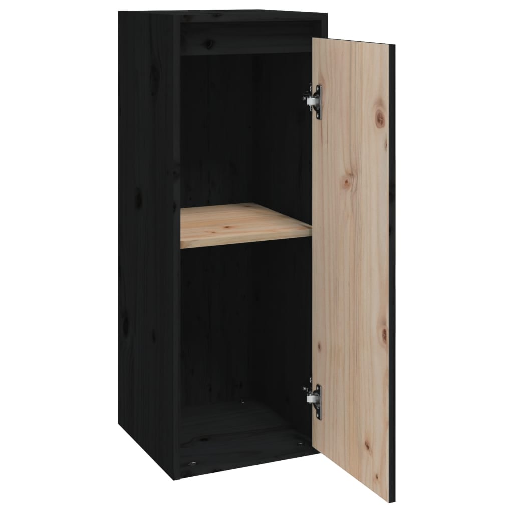 Armoires murales 2 pcs Noir 30x30x80 cm Bois de pin massif - XIOS