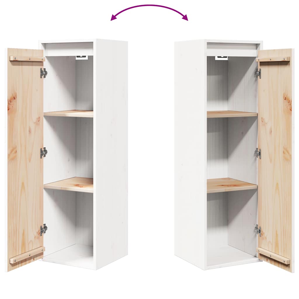 Armoire murale Blanc 30x30x100 cm Bois de pin massif - XIOS