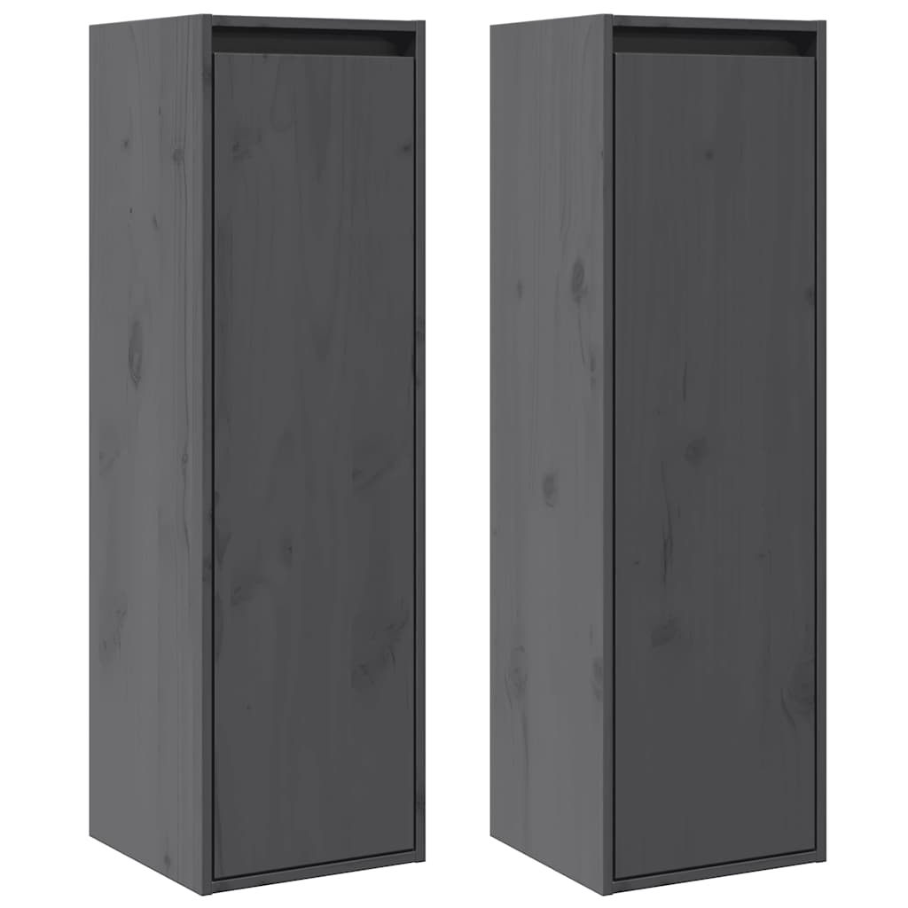 Armoires murales 2 pcs Gris 30x30x100 cm Bois de pin massif - XIOS