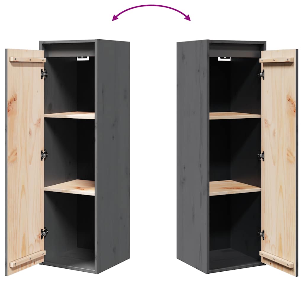 Armoires murales 2 pcs Gris 30x30x100 cm Bois de pin massif - XIOS