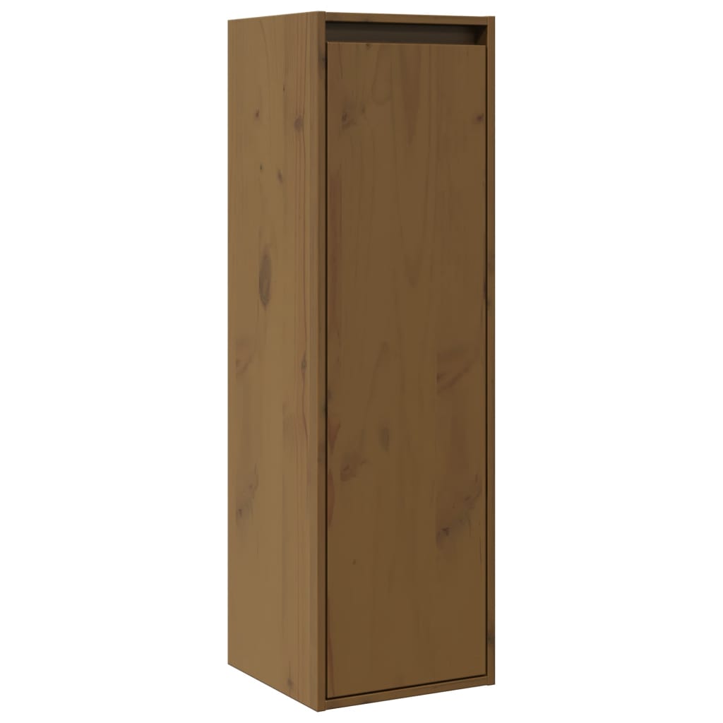Armoires murales 2 pcs Marron miel 30x30x100 cm Pin massif Étagères murales & corniches vidaXL