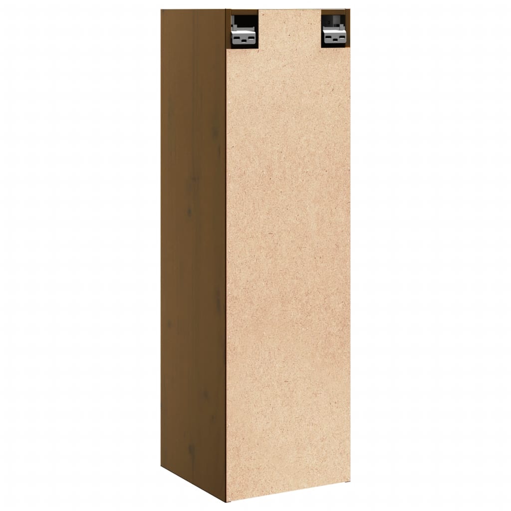 Armoires murales 2 pcs Marron miel 30x30x100 cm Pin massif Étagères murales & corniches vidaXL