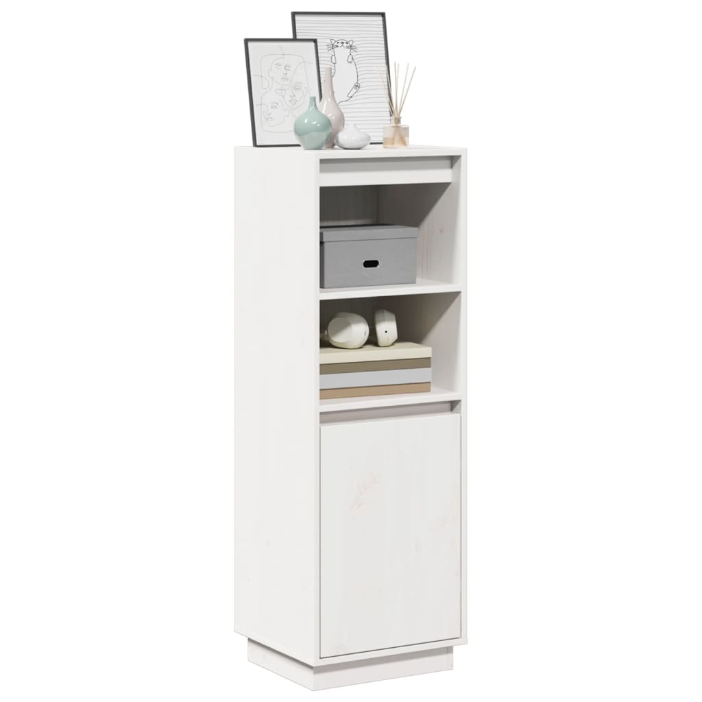 Buffet haut Blanc 37x34x110 cm Bois massif de pin - XIOS