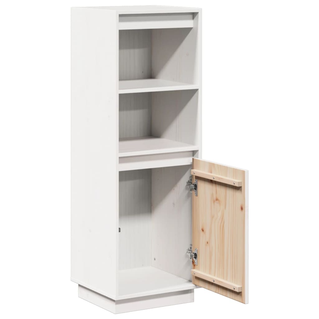 Buffet haut Blanc 37x34x110 cm Bois massif de pin - XIOS