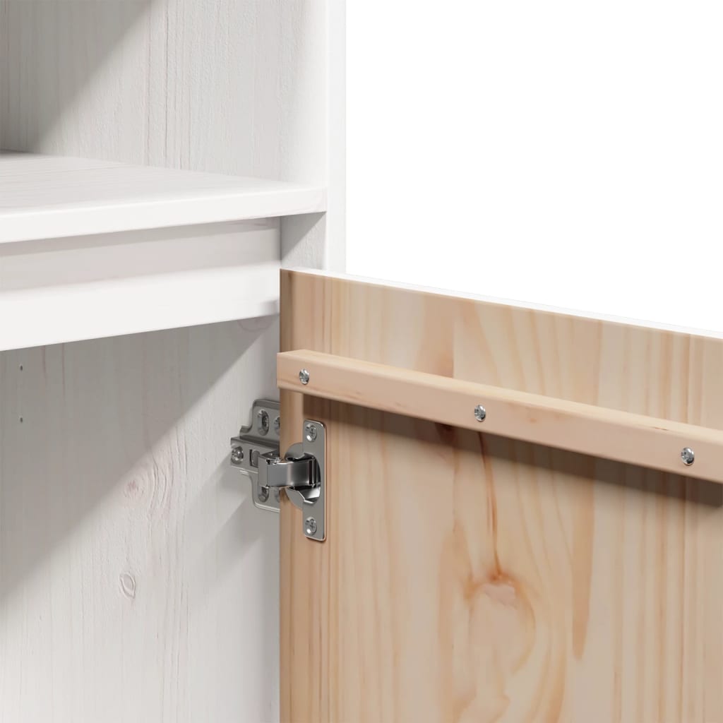Buffet haut Blanc 37x34x110 cm Bois massif de pin - XIOS