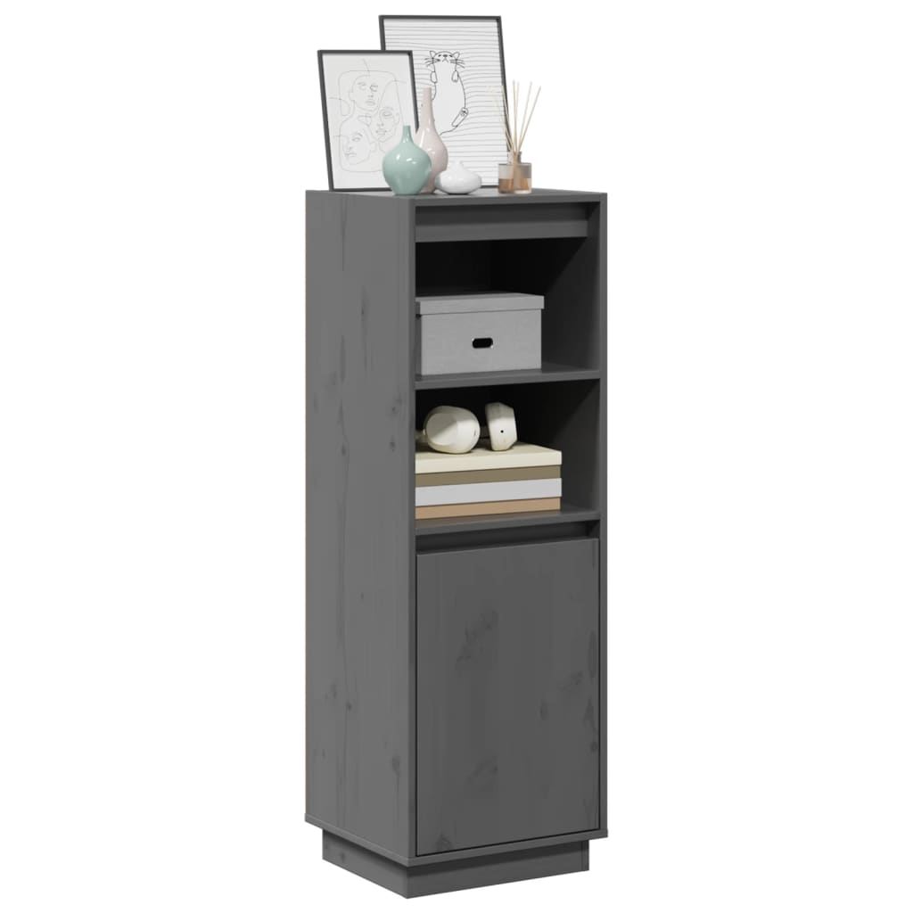 Buffet haut Gris 37x34x110 cm Bois massif de pin - XIOS