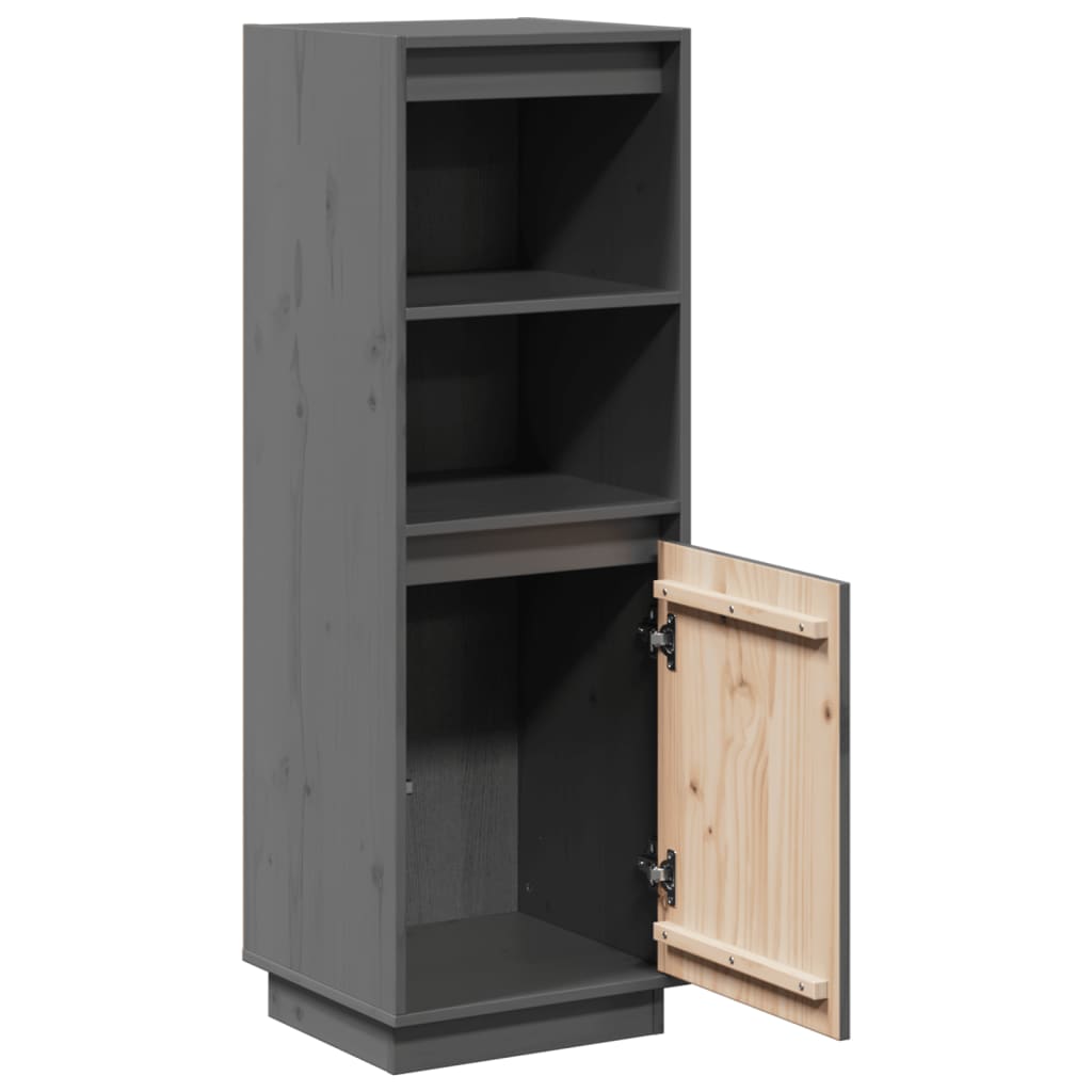 Buffet haut Gris 37x34x110 cm Bois massif de pin - XIOS