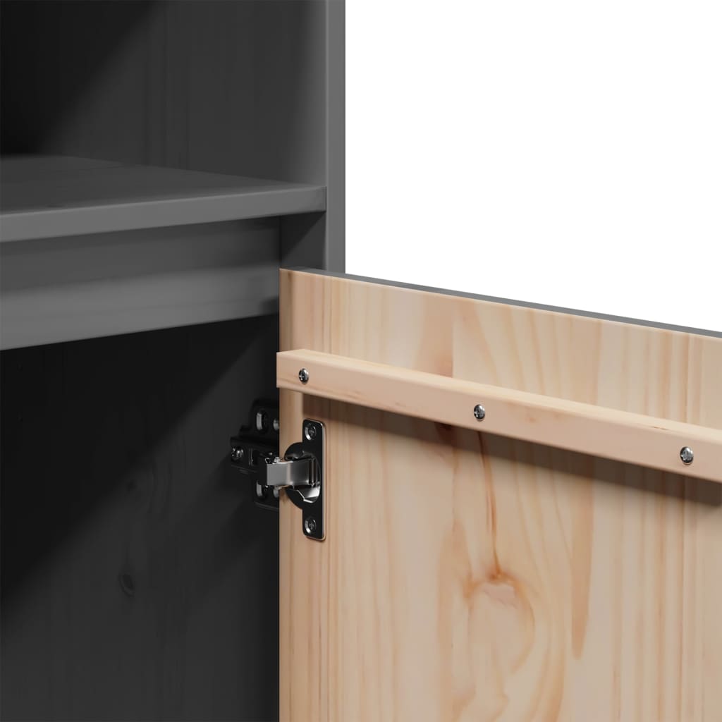 Buffet haut Gris 37x34x110 cm Bois massif de pin - XIOS