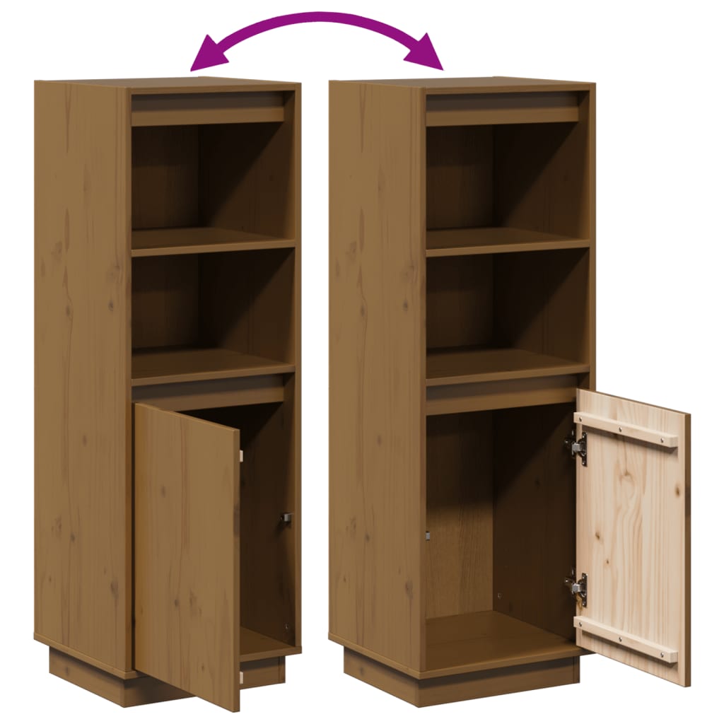 Buffet haut Marron miel 37x34x110 cm Bois massif de pin - XIOS