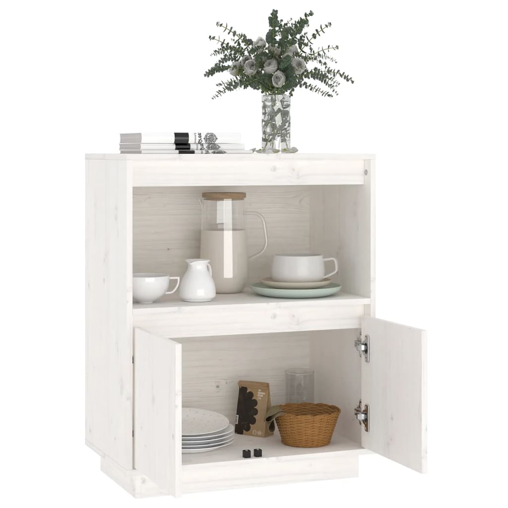 Buffet Blanc 60x34x75 cm Bois massif de pin - XIOS