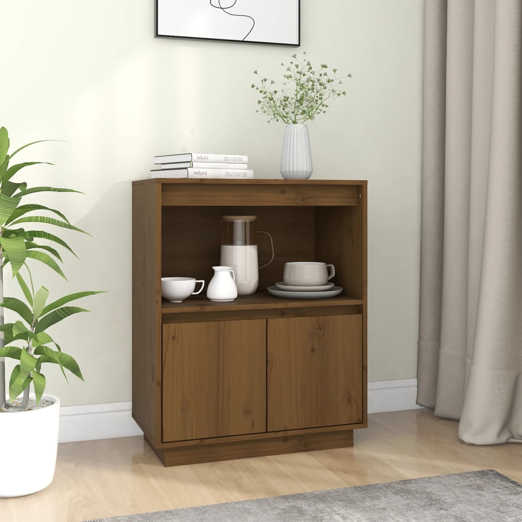 Buffet Marron miel 60x34x75 cm Bois massif de pin Buffets & bahuts vidaXL