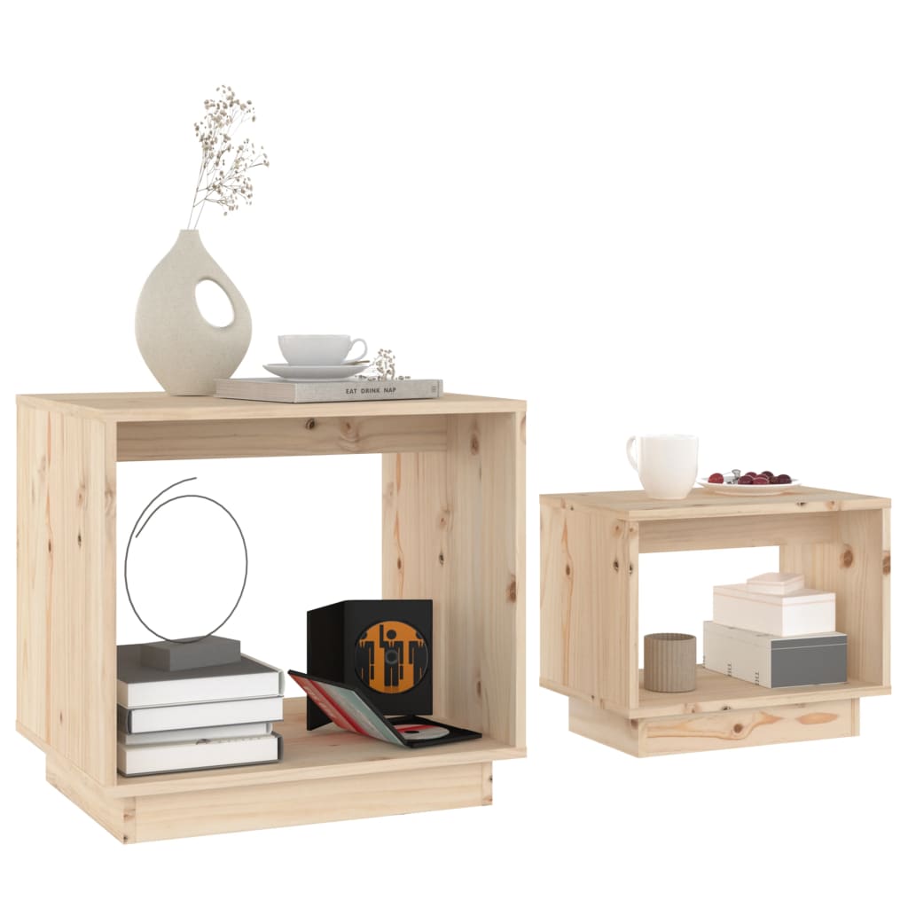 Tables basses gigognes 2 pcs Bois de pin massif - XIOS