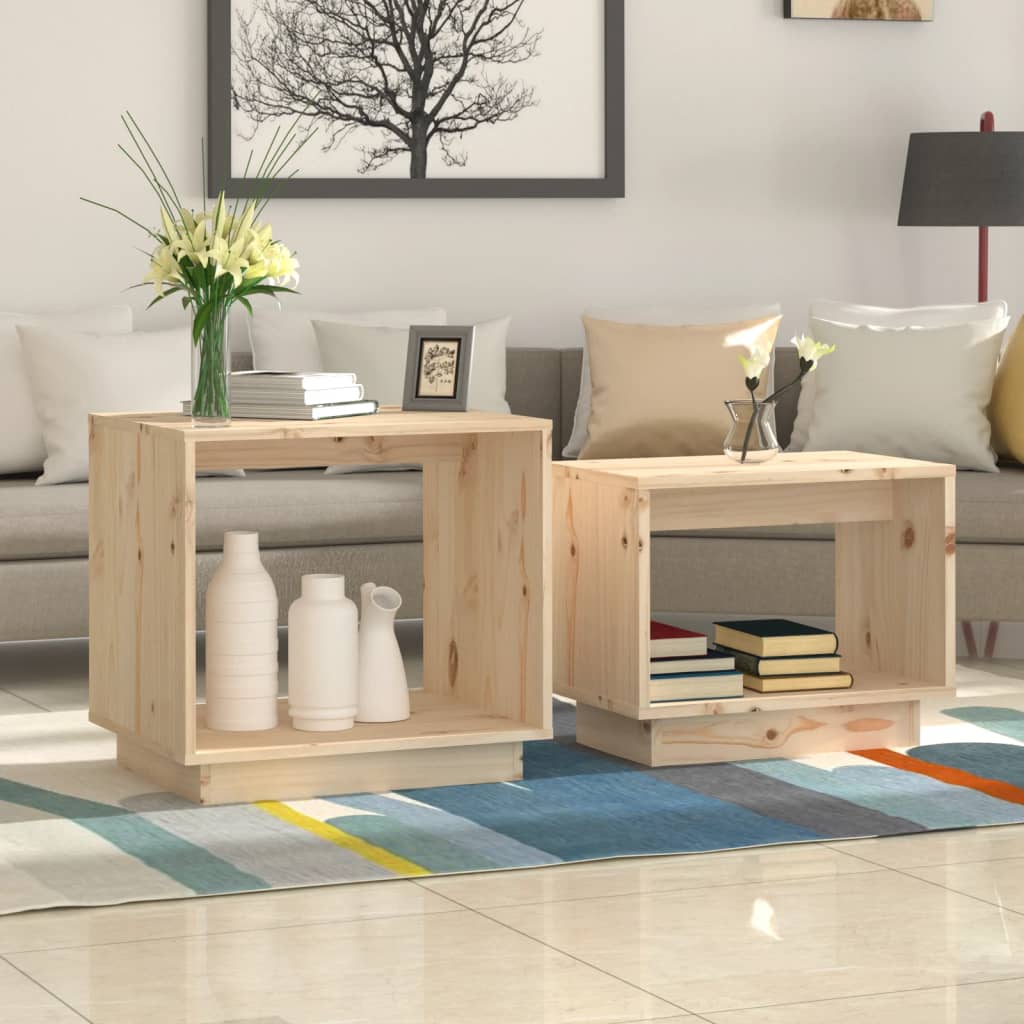 Tables basses gigognes 2 pcs Bois de pin massif - XIOS