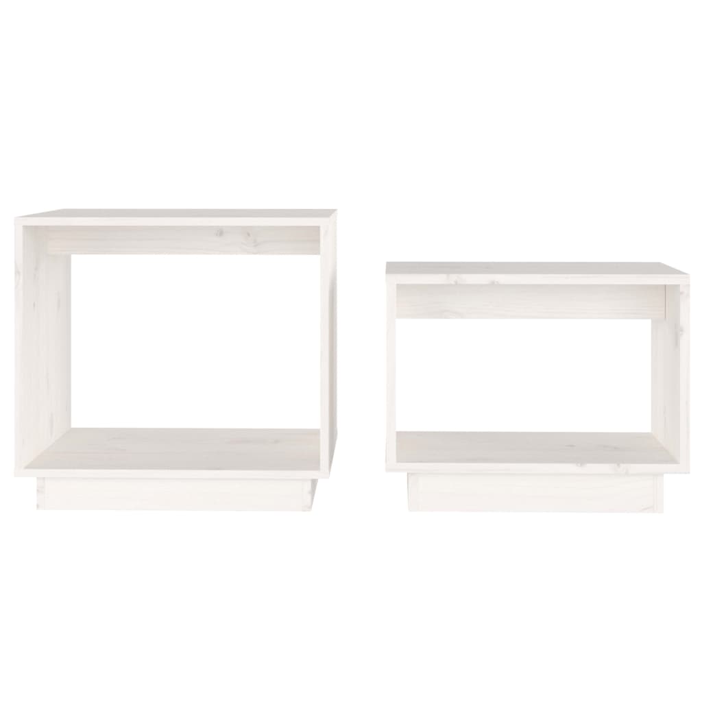 Tables basses gigognes 2 pcs Blanc Bois de pin massif - XIOS