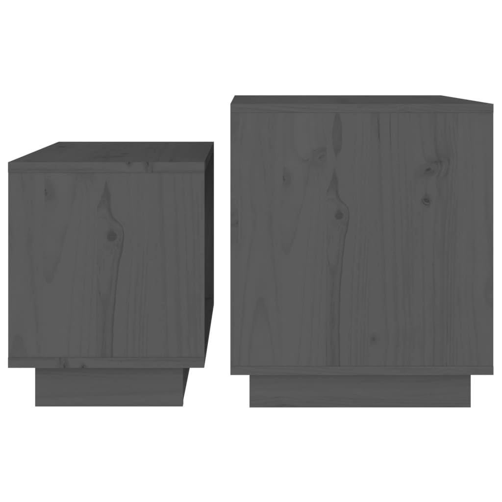 Tables basses gigognes 2 pcs Gris Bois de pin massif - XIOS