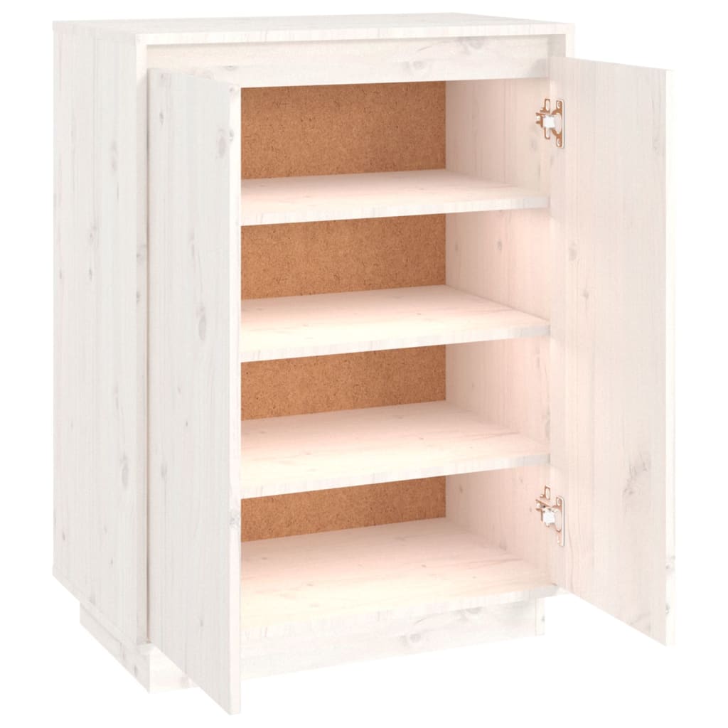 Armoire à chaussures Blanc 60x35x80 cm Bois de pin massif - XIOS