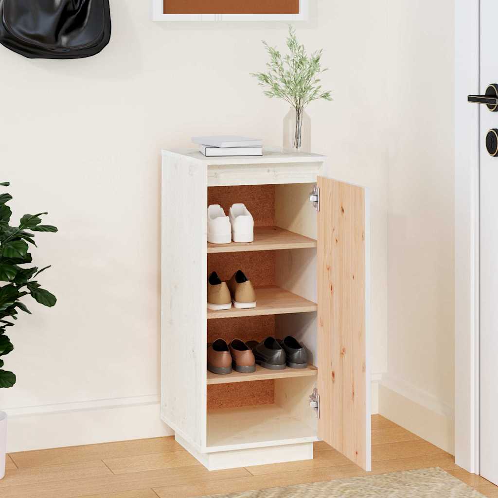 Armoire à chaussures Blanc 35x35x80 cm Bois de pin massif - XIOS