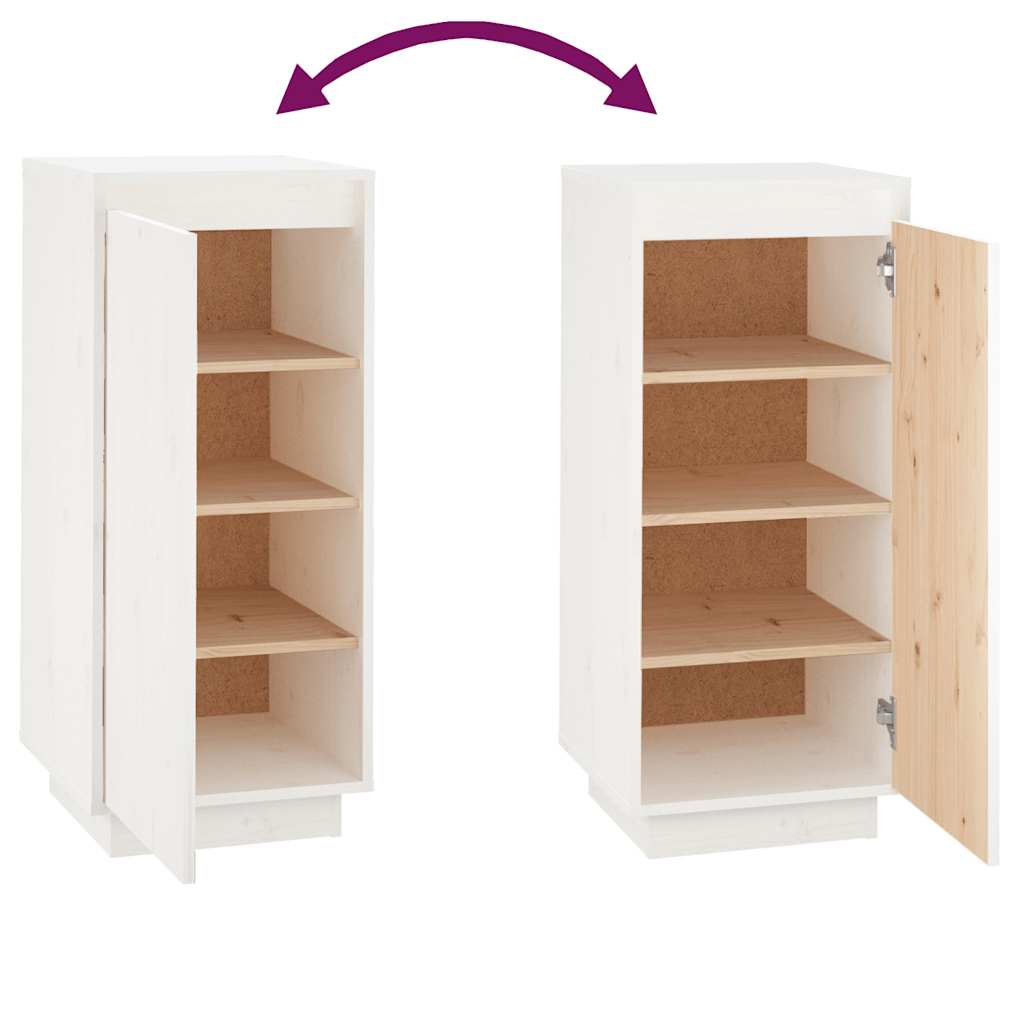 Armoire à chaussures Blanc 35x35x80 cm Bois de pin massif - XIOS