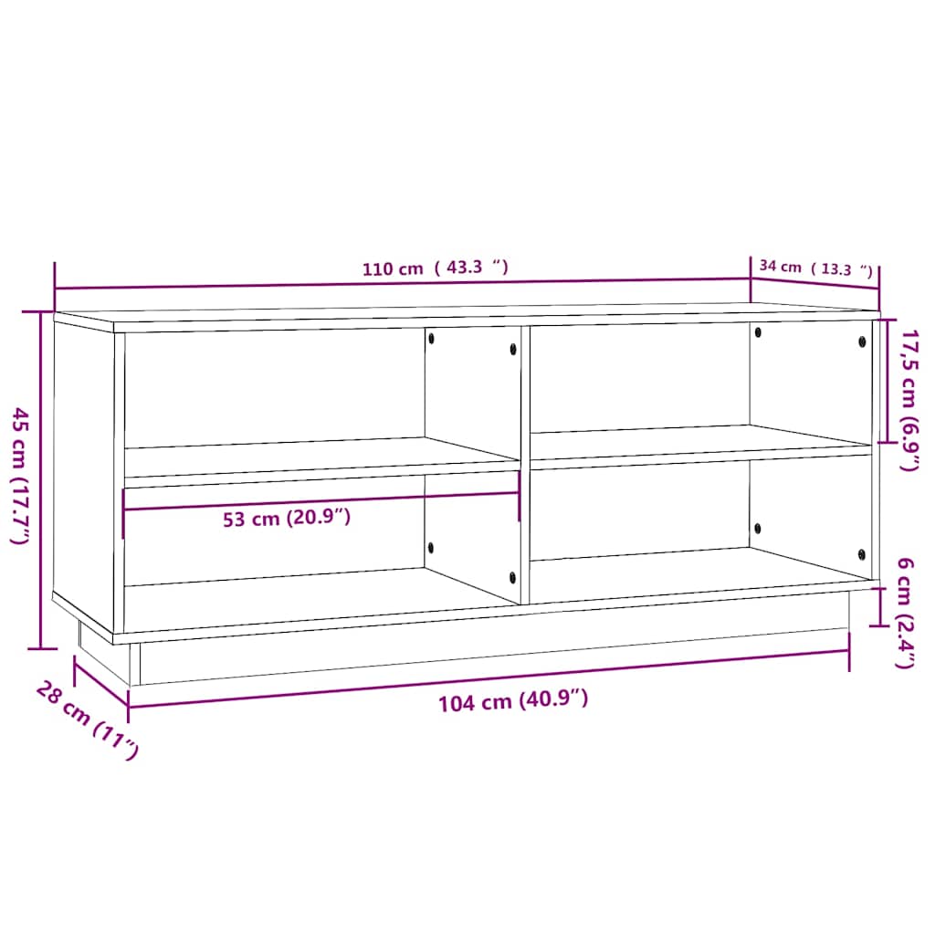Armoire à chaussures Gris 110x34x45 cm Bois de pin massif - XIOS