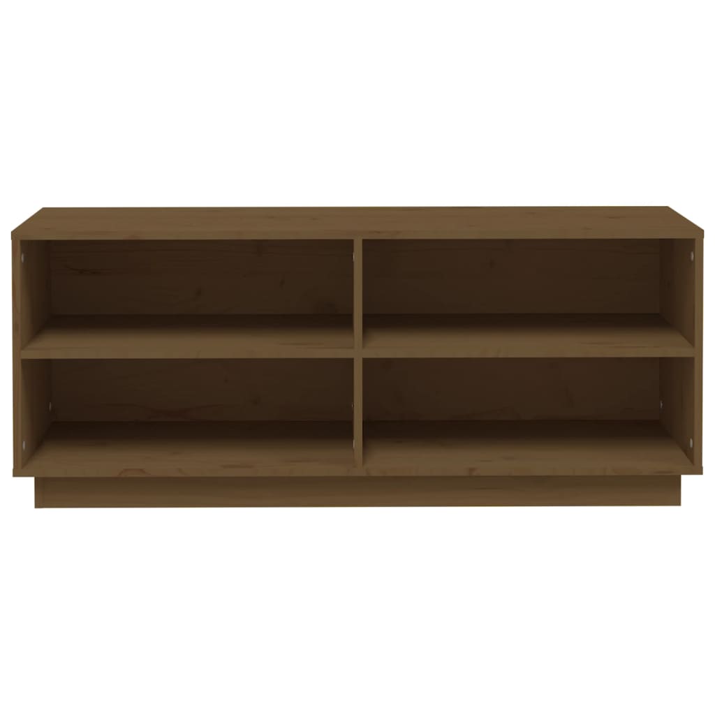 Armoire à chaussures Marron miel 110x34x45cm Bois de pin massif - XIOS