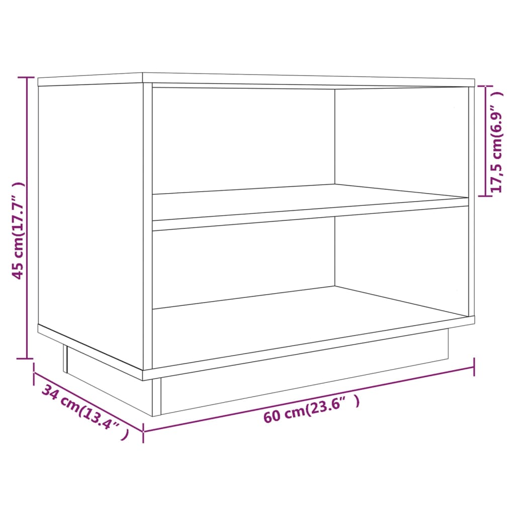 Armoire à chaussures Gris 60x34x45 cm Bois de pin massif - XIOS