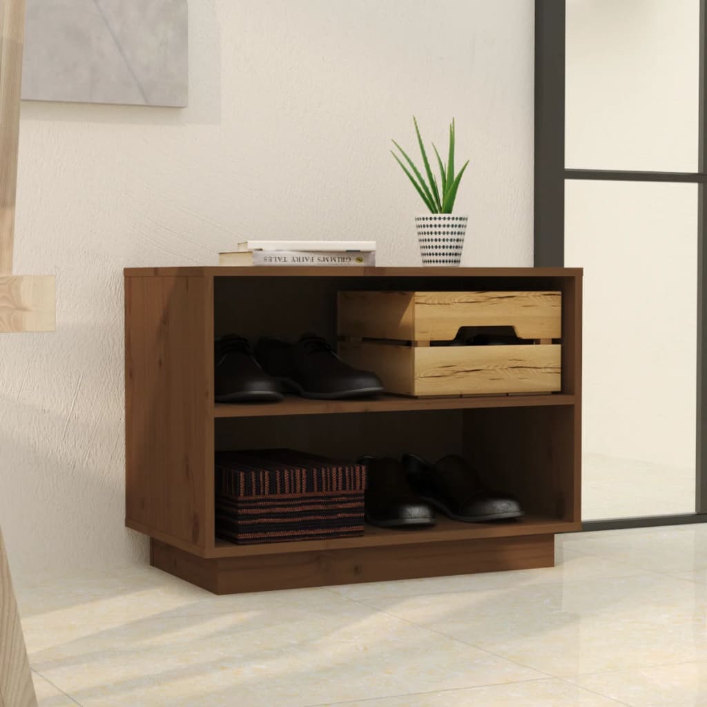 Armoire à chaussures Marron miel 60x34x45 cm Bois de pin massif - XIOS