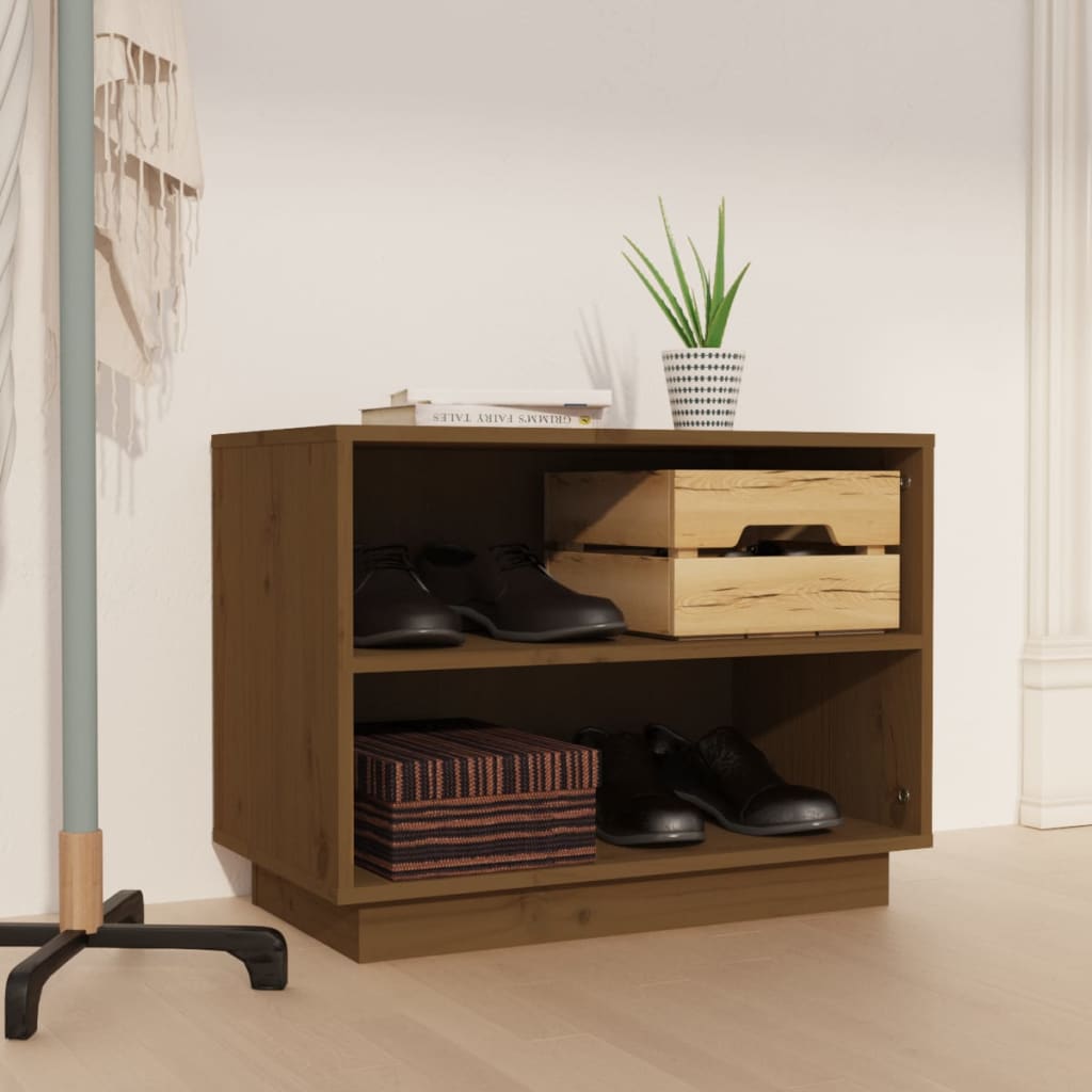 Armoire à chaussures Marron miel 60x34x45 cm Bois de pin massif - XIOS