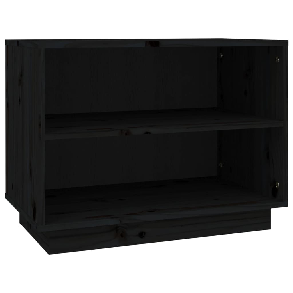 Armoire à chaussures Noir 60x34x45 cm Bois de pin massif - XIOS