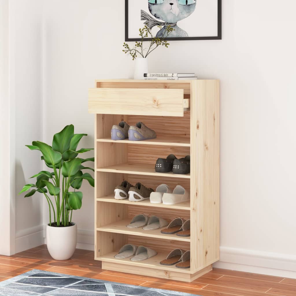 Armoire à chaussures 60x34x105 cm Bois de pin massif - XIOS