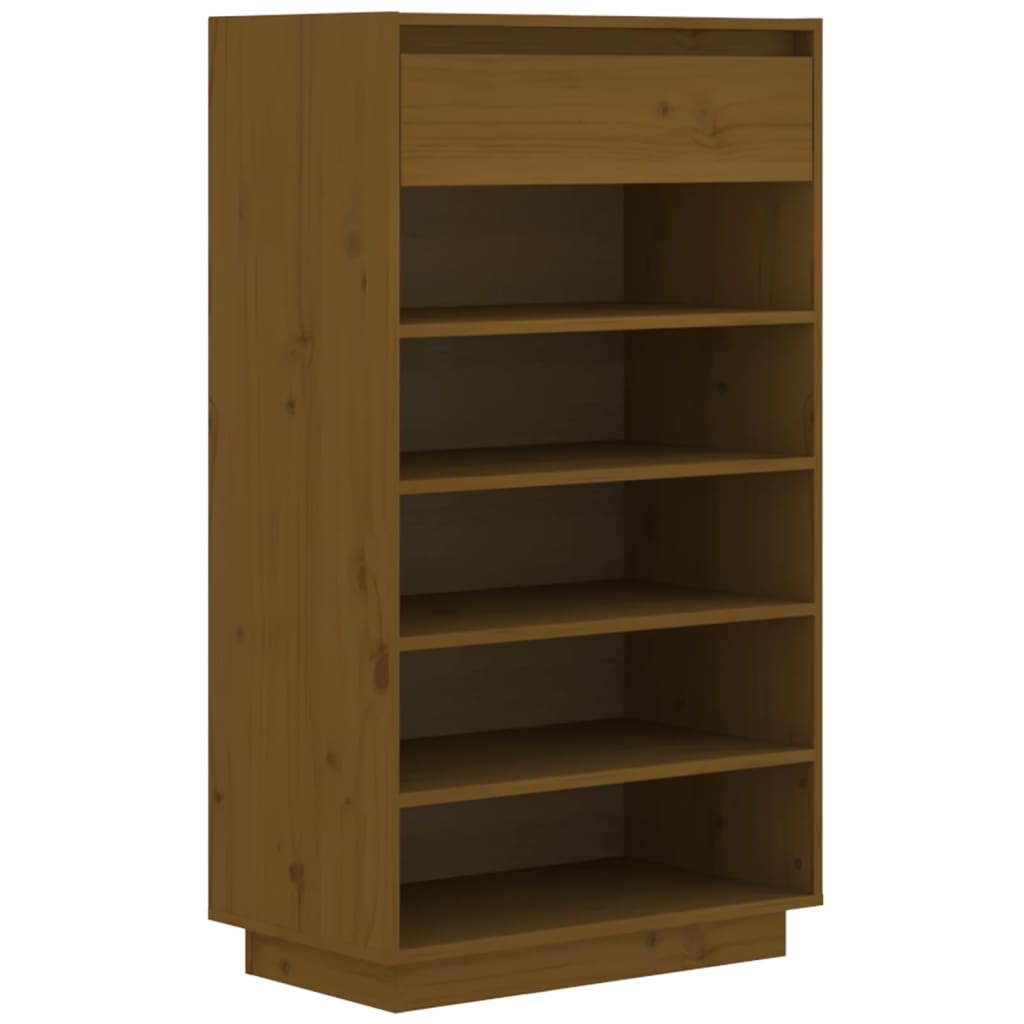 Armoire à chaussures Marron miel 60x34x105cm Bois de pin massif - XIOS