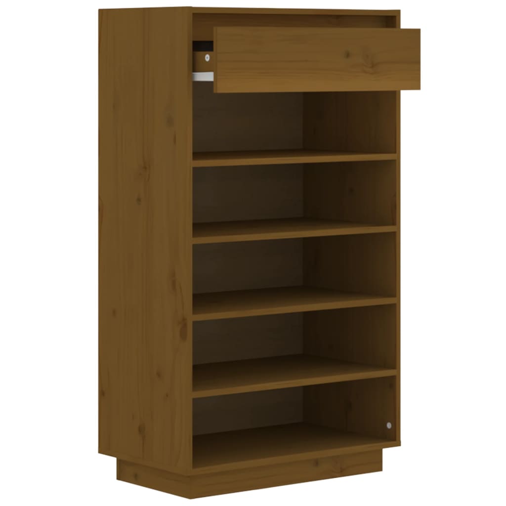 Armoire à chaussures Marron miel 60x34x105cm Bois de pin massif - XIOS