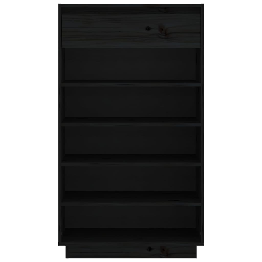 Armoire à chaussures Noir 60x34x105 cm Bois de pin massif - XIOS