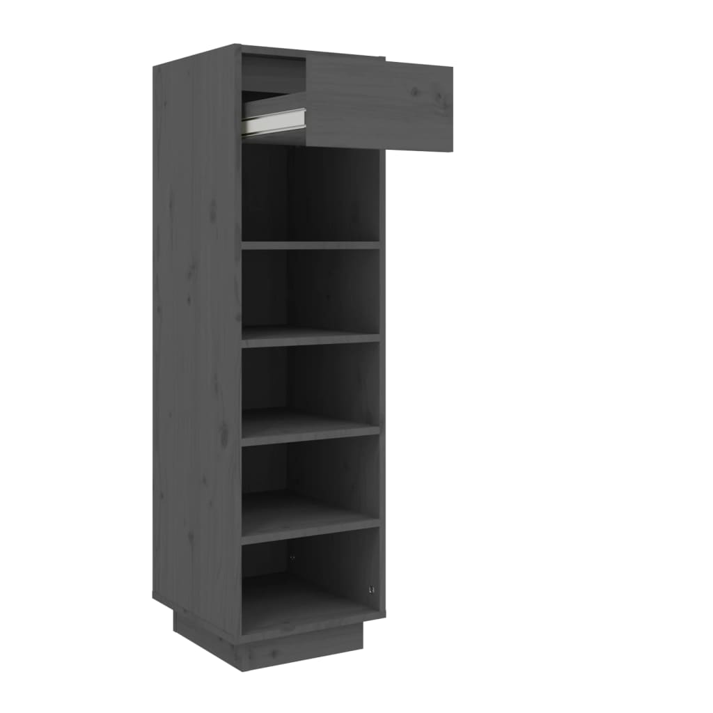 Armoire à chaussures gris 30x34x105 cm bois de pin massif - XIOS