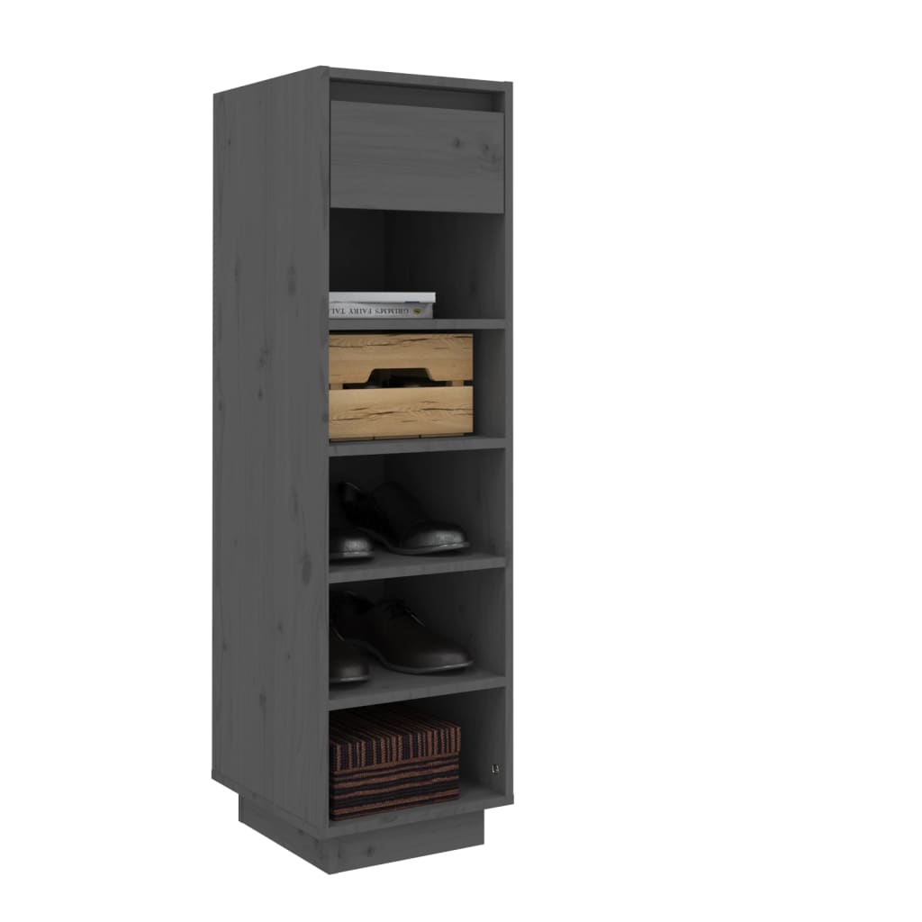 Armoire à chaussures gris 30x34x105 cm bois de pin massif - XIOS