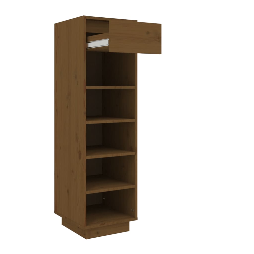 Armoire à chaussures marron miel 30x34x105cm bois de pin massif - XIOS