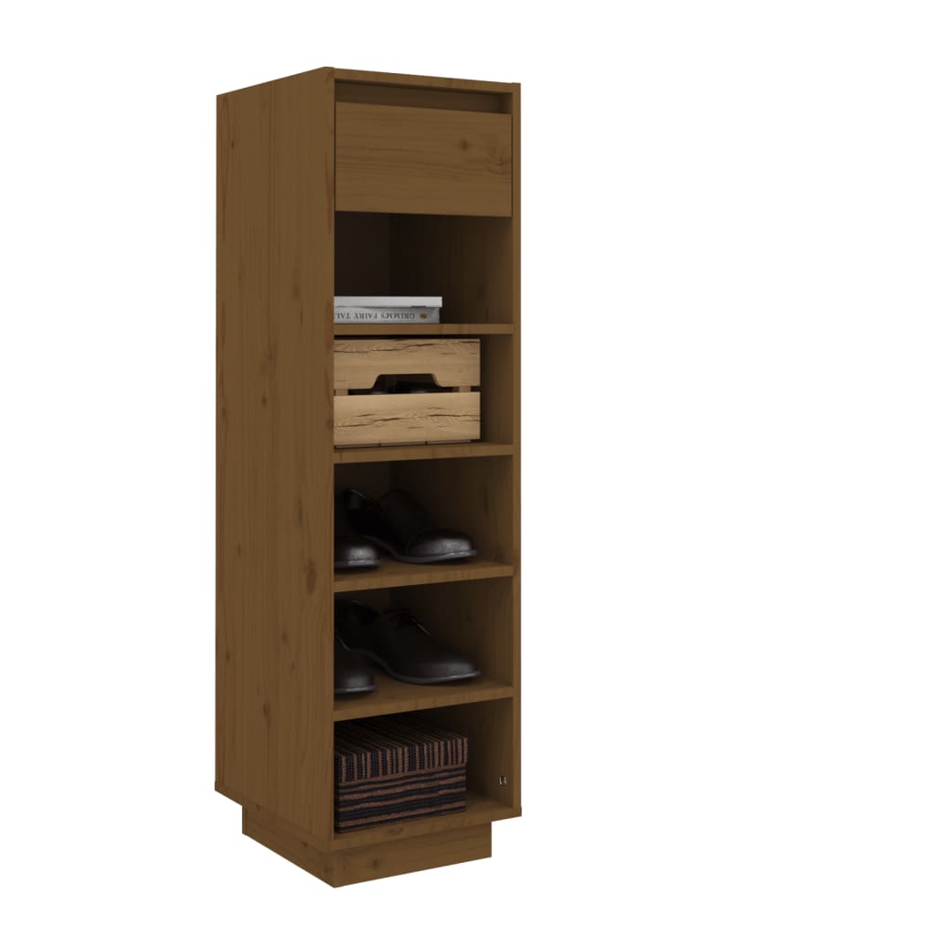 Armoire à chaussures marron miel 30x34x105cm bois de pin massif - XIOS