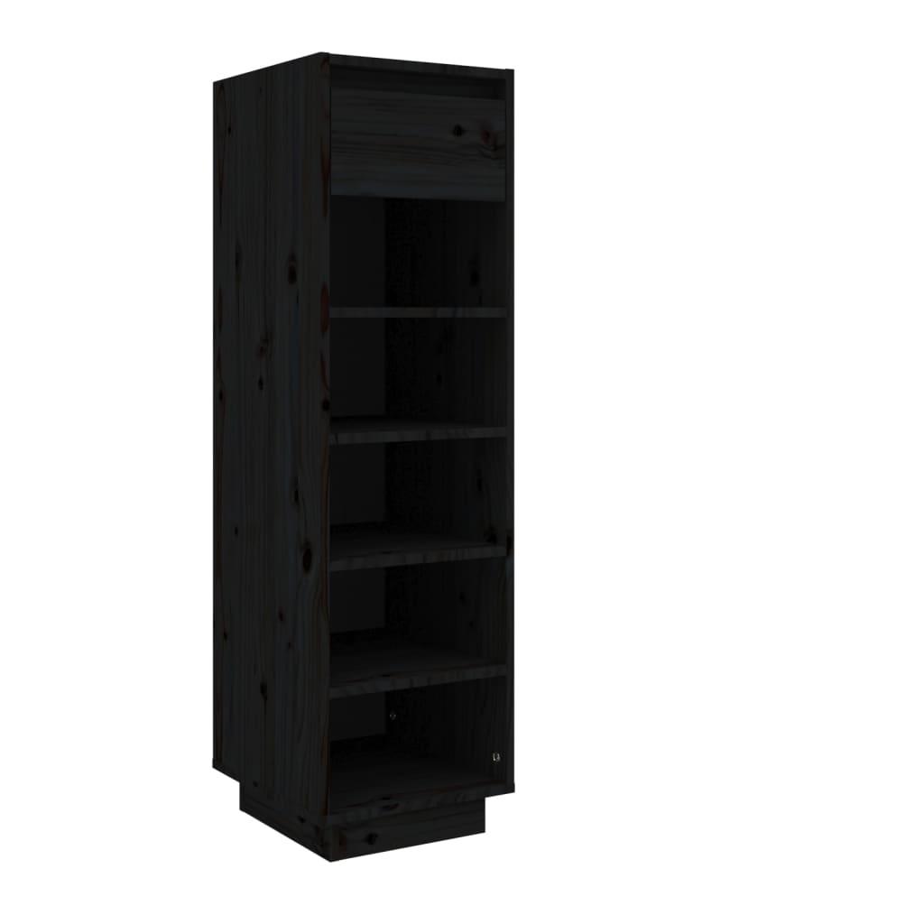 Armoire à chaussures Noir 34x30x105 cm Bois de pin massif - XIOS