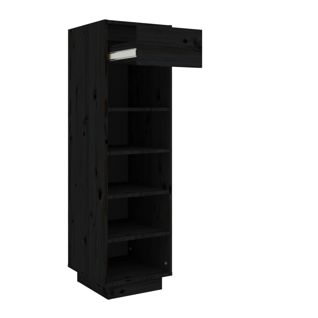 Armoire à chaussures Noir 34x30x105 cm Bois de pin massif - XIOS