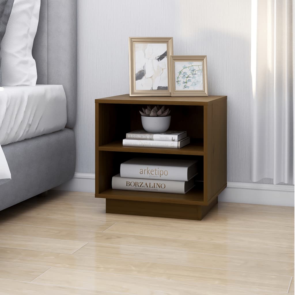 Tables de chevet 2pcs Marron miel 40x34x40cm Bois de pin solide - XIOS