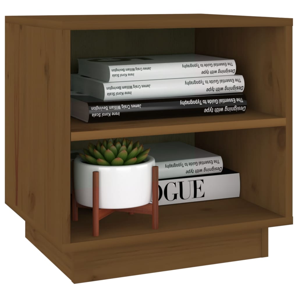 Tables de chevet 2pcs Marron miel 40x34x40cm Bois de pin solide - XIOS