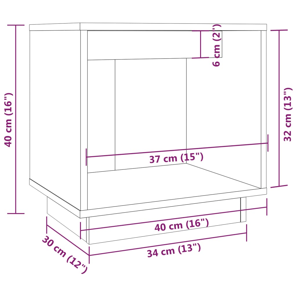 Tables de chevet 2 pcs 40x30x40 cm Bois de pin solide - XIOS