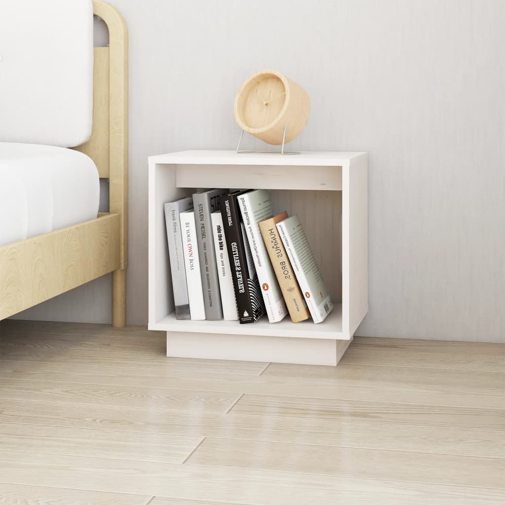 Tables de chevet 2 pcs Blanc 40x30x40 cm Bois de pin solide - XIOS