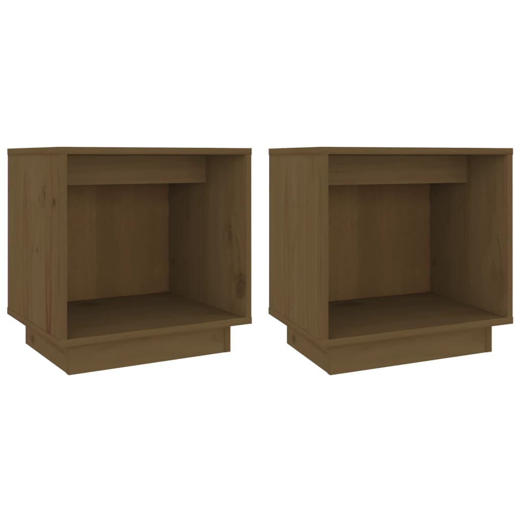 Tables de chevet 2pcs Marron miel 40x30x40cm Bois de pin solide - XIOS