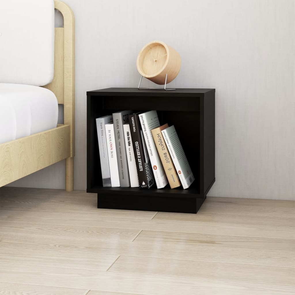 Tables de chevet 2 pcs Noir 40x30x40 cm Bois de pin solide - XIOS