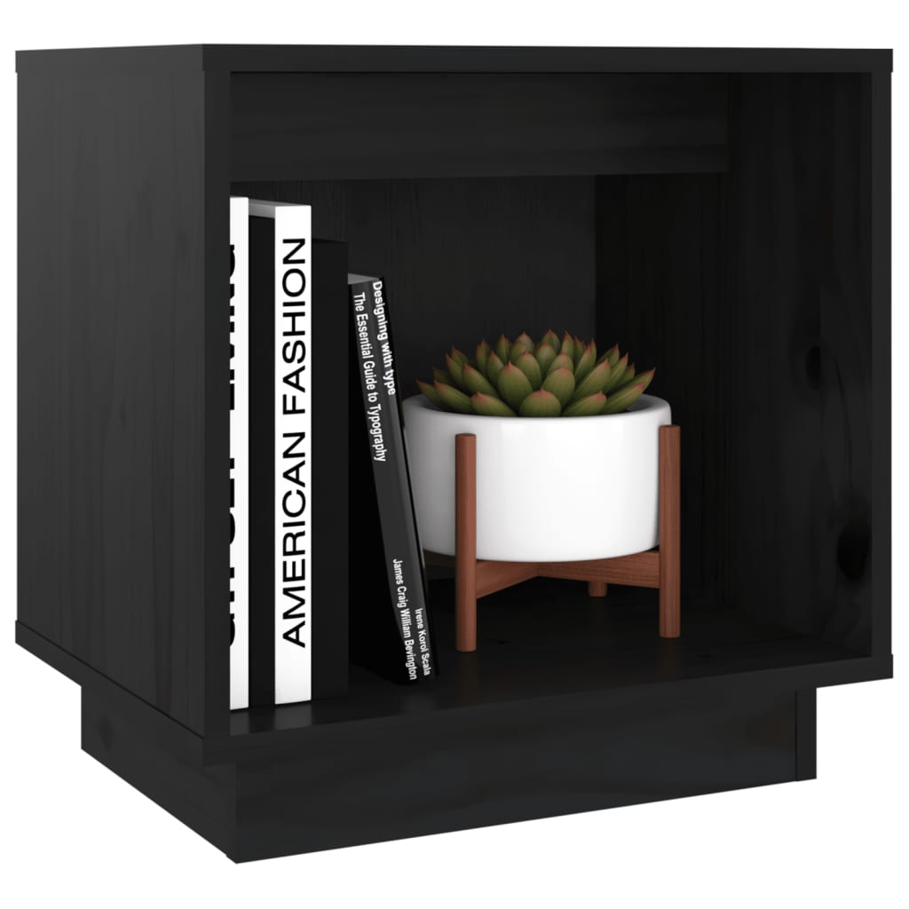 Tables de chevet 2 pcs Noir 40x30x40 cm Bois de pin solide - XIOS